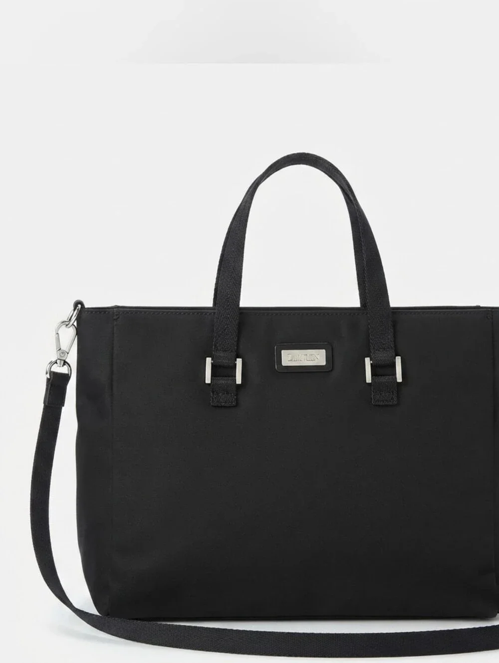 Lauren Ralph Lauren Black Nylon Tote Bag With Removable Shoulder Strap